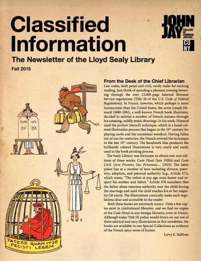 Cover of Fall 2015 newsletter