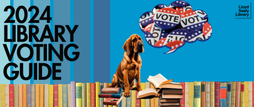 2024 Library Voting Guide, Dog Sitting with Books